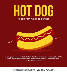 hotdog food poster with copy space for restaurant promotion