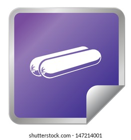 Hotdog or Frankfurter on sticker design