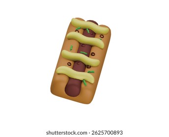 hotdog icon 3d illustration render

