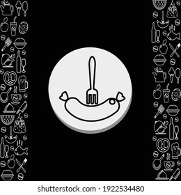 icono de hotdog en fondo negro