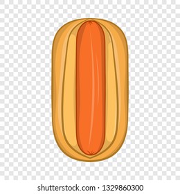 Hotdog icon in cartoon style on a background for any web design 