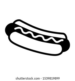 Hotdog icon design. Hotdog icon in trendy flat style design. Vector illustration.