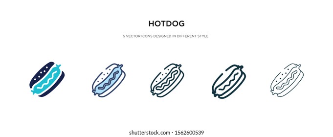 hotdog icon in different style vector illustration. two colored and black hotdog vector icons designed in filled, outline, line and stroke style can be used for web, mobile, ui