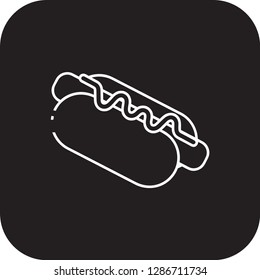 hotdog icon flat black