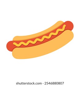 Hotdog icon in flat style. Hot dog fastfood vector illustration on isolated background. Bun with sausage sign business concept.