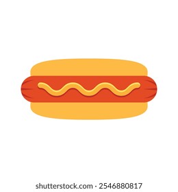 Hotdog icon in flat style. Hot dog fastfood vector illustration on isolated background. Bun with sausage sign business concept.