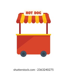 Hotdog icon flat vector. Food stand. Store snack isolated