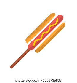 Hotdog icon. Flat vector illustration for posters, menus, 