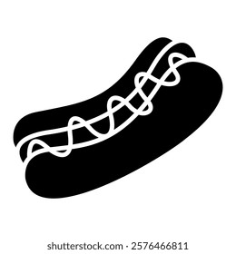 Hotdog icon in glyph style