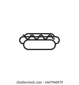 hotdog icon, illustration line art design template