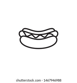 hotdog icon, illustration line art design template