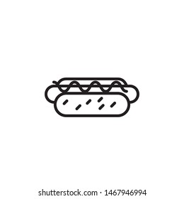 hotdog icon, illustration line art design template