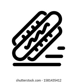 hotdog icon isolated sign symbol vector illustration - high quality black style vector icons
