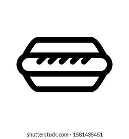 hotdog icon isolated sign symbol vector illustration - high quality black style vector icons
