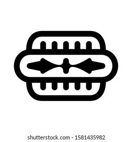 hotdog icon isolated sign symbol vector illustration - high quality black style vector icons
