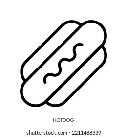 hotdog icon. Line Art Style Design Isolated On White Background