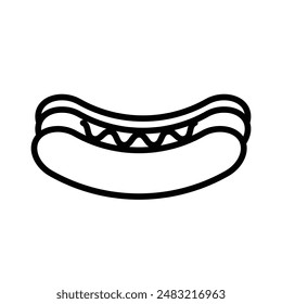 Hotdog icon linear logo mark in black and white