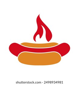 Plantilla de diseño de logotipo de icono de hotdog