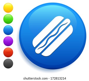 Icono de Hotdog en la colección de botones redondos
