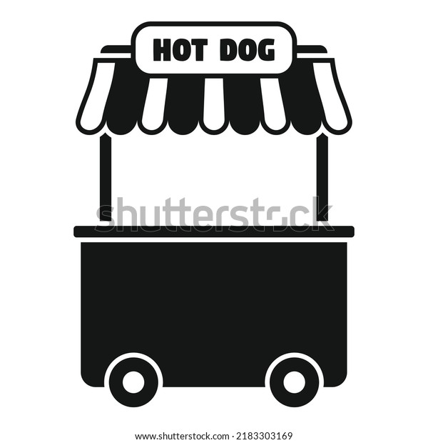 Hotdog icon\
simple vector. Food stand. Store\
snack