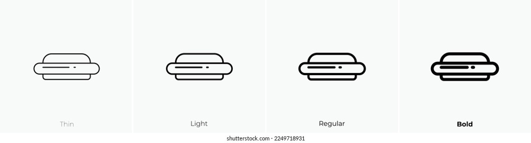 hot-dog icon. Thin, Light Regular And Bold style design isolated on white background