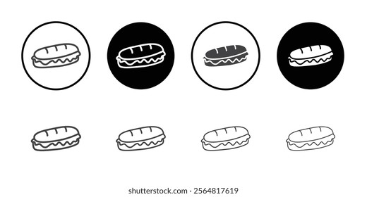 Hotdog icon Thin outline art symbol