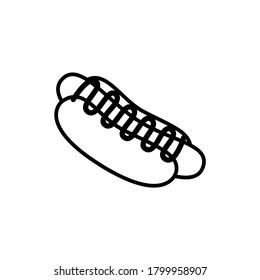 Hot-dog icon. Vector of fast food for poster, menus, brochure, web and icon fast food