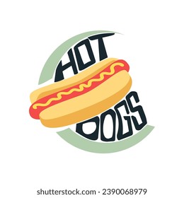 Vector de icono Hotdog con líneas verdes
