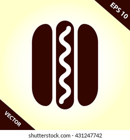 hotdog icon. hotdog vector illustration