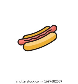 hotdog icon vector illustration filled outline style design. isolated on white background