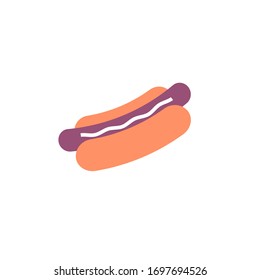 icono de hotdog ilustración vectorial diseño de estilo plano. aislado sobre fondo blanco