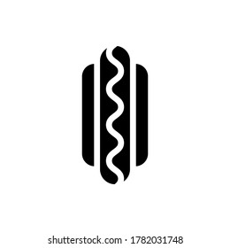 hotdog icon vector illustration glyph style. food icon set.
