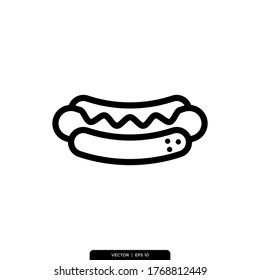 Hotdog Icon Vector Illustration Logo Template