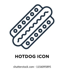 Hotdog icon vector isolated on white background, Hotdog transparent sign , thin symbols or lined elements in outline style