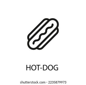 hotdog icon vector. Linear style sign for mobile concept and web design. hotdog symbol illustration. Pixel vector graphics - Vector.