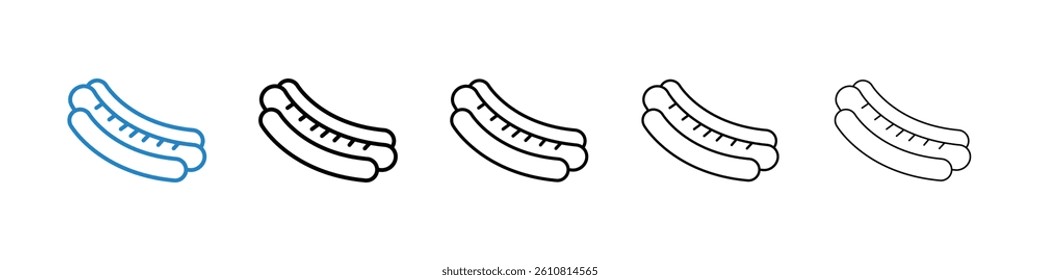 Hotdog icons collection vectors for web ui