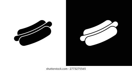 Hotdog icons editable flat black and white icons pack. Vector EPS10