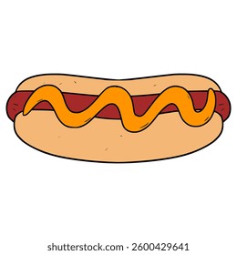 hotdog illustration hand drawn isolated vector