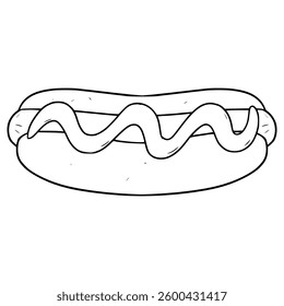 hotdog illustration hand drawn outline vector