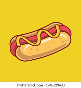 una ilustración de hotdog es adecuada para su negocio de comida y bebidas