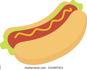 Cute Hot Dog Bun Mustard Cartoon Stock Vector (Royalty Free) 1294265764 ...