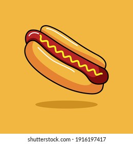 Hotdog Images Cartoon Vector Illustration