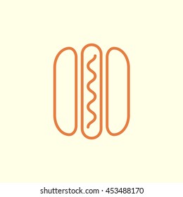 hotdog line icon