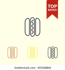 hotdog line icon