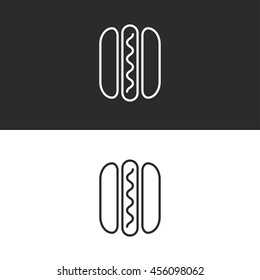 hotdog line icon
