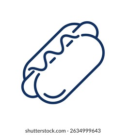 Hotdog-Zeilensymbol. Hotdog-Gliederungszeichen für bearbeitbare Striche
