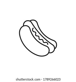 Hotdog line icon isolated on white background. Vector illustration