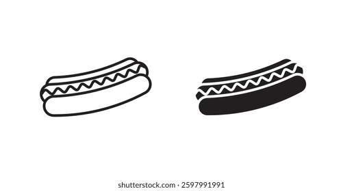 Hotdog line icon vector set.
