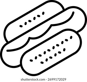 Hotdog Line vector Icon Design
