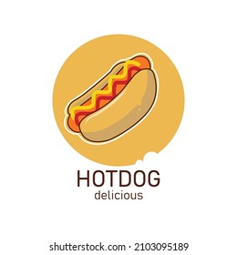 HotDog logo design template. fast food logo icon.